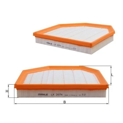Billede af MAHLE ORIGINAL LX 2074 Luftfilter 37,3 236 213,0 Filterindsats BMW: 5 Sedan, 3 4 Coupe
