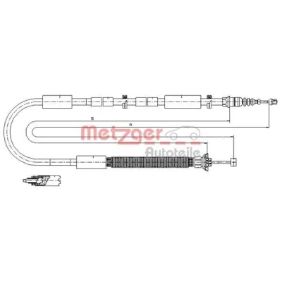 Billede af METZGER 12.0706 Håndbremsekabel bagved til højre 1663/1470 Skivebremse COFLE FIAT: Stilo Hatchback