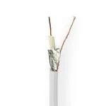 Billede af Coax Kabel RG6T 75 Ohm Dobbelt afskærmet Eca 100.0 m Runde PVC Hvid Rulle