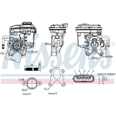 Billede af NISSENS 98555 EGR Ventil elektrisk med sensor, uden undertryk bypass, kabel, elektronik
