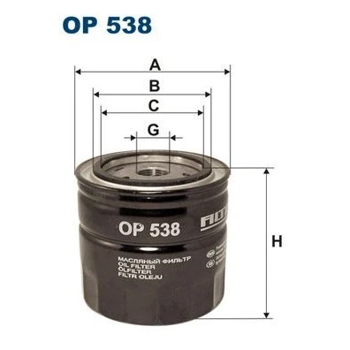 Billede af FILTRON OP 538 Oliefilter M 20 X 1.5 Påskruet filter RENAULT: Super 5 Hatchback, 30, Trafic I Bus, VOLVO: V40 Stationcar, S40 I, 460 L