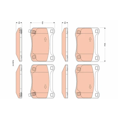 Billede af TRW GDB3504 Bremseklodser med akustisk advarsel for slid LEXUS: IS 2