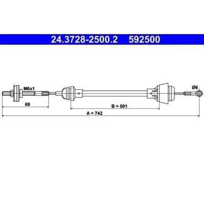 Billede af ATE 24.3728 2500.2 Koblingskabel