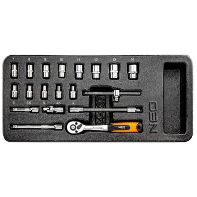 Billede af NEO TOOLS 84 237 Værktøjsmodul 19 4,4.5,5,5.5,6,7,8, 9,10,11,12,13,14 mm Krom vanadium stål Sekskant 1/4