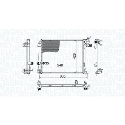 Billede af MAGNETI MARELLI 350213207400 Radiator 540 428 24 Mekanisk fuget køleripper