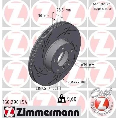 Billede af ZIMMERMANN 150.2901.54 Bremseskiver 330 24 6/5 5 120 indvendigt ventileret, opslidset coatet højkarboniseret BMW: 3 Touring, 4 Gran Coupe, Sedan