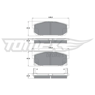 Billede af TOMEX brakes TX 14 95 Bremseklodser bagaksel med akustisk advarsel for slid KIA: SORENTO 1