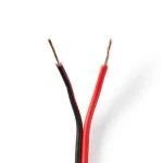 Billede af Højtaler Kabel 2x 0.75 mm² CCA 100.0 m Runde PVC Rød / Sort Folie
