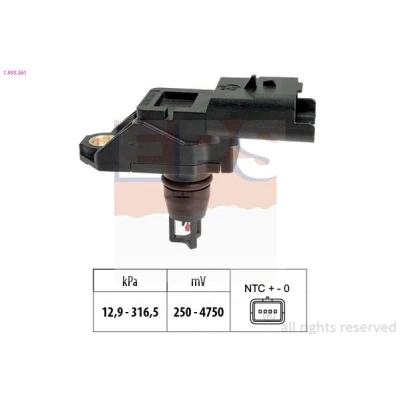 Billede af EPS 1.993.261 Sensoren Made in Italy OE Equivalent VOLVO: V50, FORD: Galaxy Mk2 MPV, S Max Mk1, MONDEO 4 Turnier, CITROËN: C5 III Stationcar