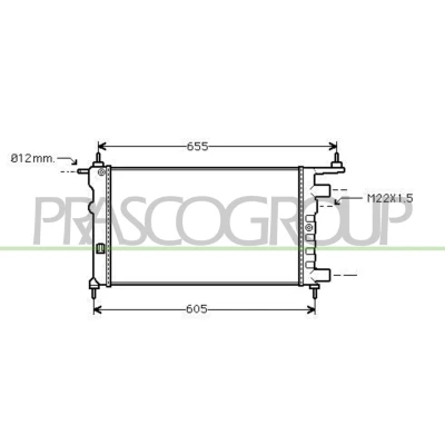 Billede af PRASCO OP028R006 Radiator Aluminium 530mm 285mm 23mm Mekanisk fuget køleripper OPEL: Corsa B Hatchback