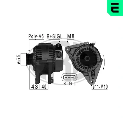 Billede af ERA 209003A Generator 14V 80A TOYOTA: Corolla VIII Liftback, Verso, IX Station Wagon