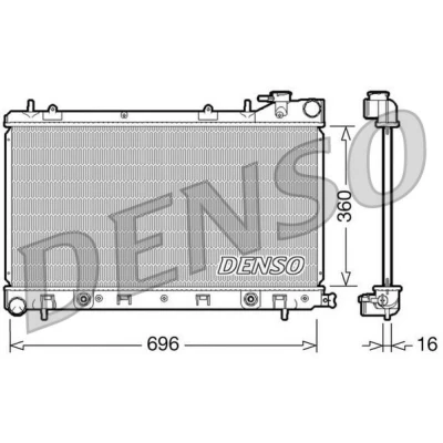 Billede af DENSO DRM36002 Radiator Aluminium 360 696 16 SUBARU: Forester II
