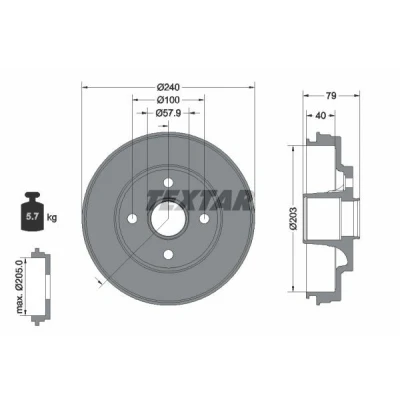 Billede af Bremsetromle TEXTAR 94049800