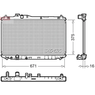 Billede af DENSO DRM40037 Radiator 375 695 16 HONDA: CIVIC 9