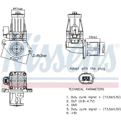 Billede af NISSENS 98377 EGR Ventil uden køler OPEL: Corsa D Hatchback, Astra J Sports Tourer, FIAT: Punto III Hatchback