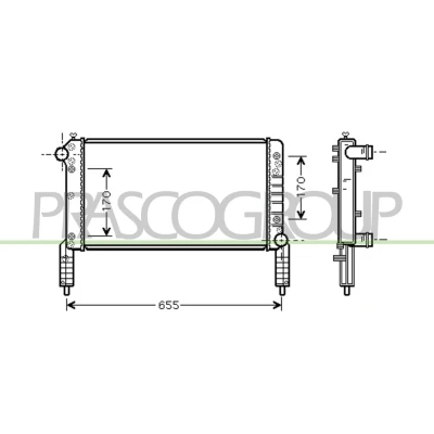 Billede af PRASCO FT908R004 Radiator Aluminium 578 322 23 Mekanisk fuget køleripper