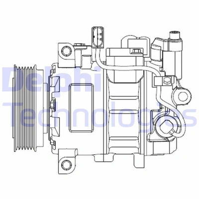Billede af DELPHI CS20476 Kompressor 6SEU14 PAG 46 med kompressorolie VOLKSWAGEN: Multivan 5 (7HM, Transporter Bus