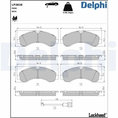 Billede af Bremseklodser DELPHI LP3828