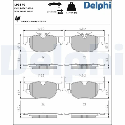 Billede af Bremseklodser DELPHI LP3870