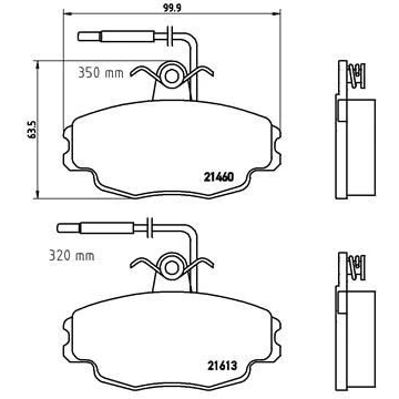 Billede af BREMBO P 61 043 Bremseklodser Inkl. slidadvarselskontakt med bremsecaliperskruer uden tilbehør CITROËN: ZX Hatchback