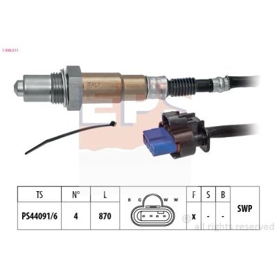 Billede af EPS 1.998.511 Lambdasonde med befæstelsesmateriale opvarmet, pladesonde, Gevind, forsmurt FORD: FIESTA 7, Focus Mk4 Turnier, Hatchback