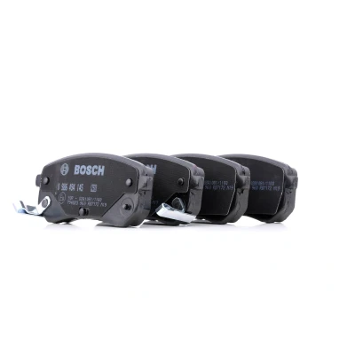 Billede af BOSCH 0 986 494 145 Bremseklodser Low Metallic med indbygget slidsensor anti knirke plade, monteringsvejledning HYUNDAI: i10 I, KIA: Picanto I