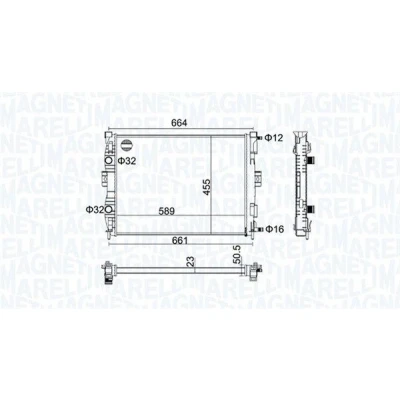 Billede af MAGNETI MARELLI 350213160600 Radiator 589 455 23 Mekanisk fuget køleripper RENAULT: MEGANE 2 Kombi, Coupe Cabriolet, Stufenheck