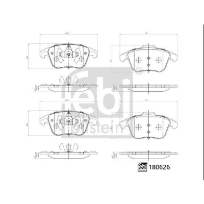 Billede af FEBI BILSTEIN 180626 Bremseklodser foraksel PEUGEOT: 208 I Hatchback, 207 SW, CITROËN: C4 Coupe