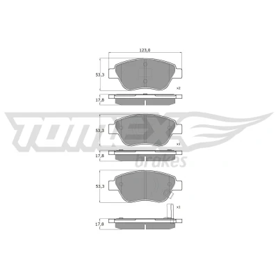 Billede af TOMEX brakes TX 15 20 Bremseklodser foraksel med akustisk advarsel for slid OPEL: Corsa D Hatchback, Adam, FIAT: Panda II Hatchback