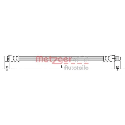 Billede af METZGER 4110373 Bremseslange 469 RENAULT: Clio 3, III Grandtour