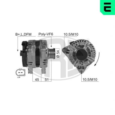 Billede af ERA 210427A Generator 14V 150A VOLVO: V70 3, S80 II, FORD: MONDEO 4 Turnier, Stufenheck