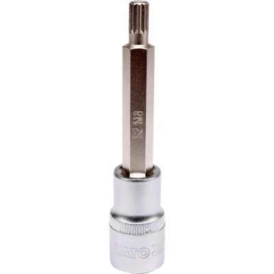 Billede af YATO YT 04352 Skraldenøgleindsats (Hexagon) 1/2tommer 3120 M8 Krom vanadium stål Spline
