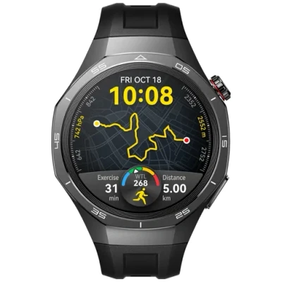 Billede af Huawei Watch GT 5 Pro 46mm Sort (Sort Gummirem)