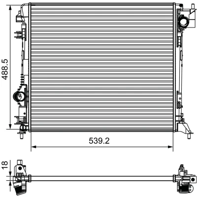 Billede af VALEO 735625 Radiator Aluminium 489 540 18 Mekanisk fuget køleripper