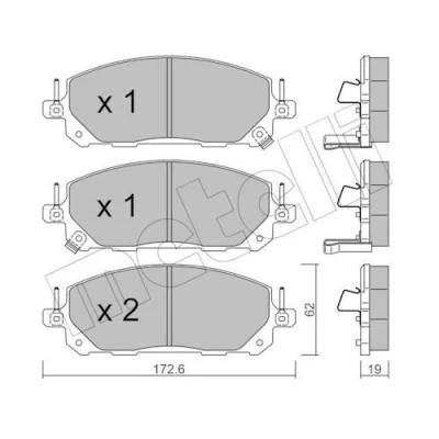 Billede af METELLI 22 1398 0 Bremseklodser med akustisk advarsel for slid