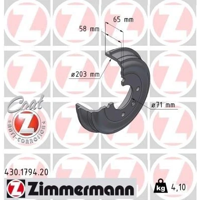 Billede af ZIMMERMANN 430.1794.20 Bremsetromler 239mm OPEL: Corsa F Hatchback