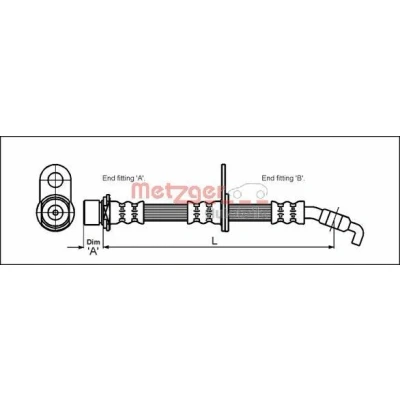Billede af METZGER 4112200 Bremseslange 445 M10 x 1 TOYOTA: Corolla VIII Liftback, Stationcar