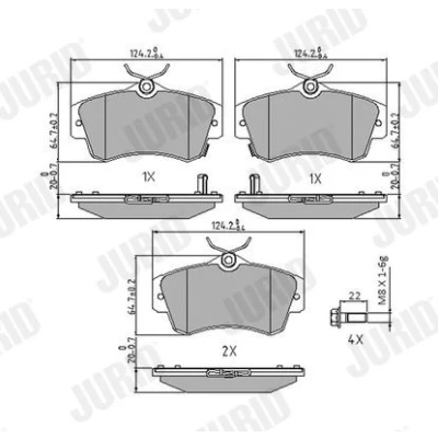 Billede af JURID 573033J Bremseklodser med akustisk advarsel for slid uden tilbehør CHRYSLER: PT Cruiser Stationcar