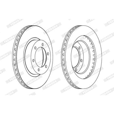 Billede af FERODO PREMIER DDF1594C Bremseskiver 338 28 6 ventileret coatet uden skruer TOYOTA: Land Cruiser Prado 120
