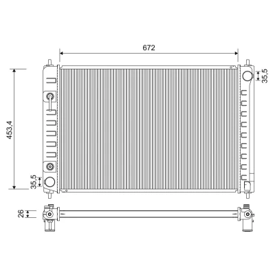 Billede af VALEO 701195 Radiator Aluminium 453 672 26
