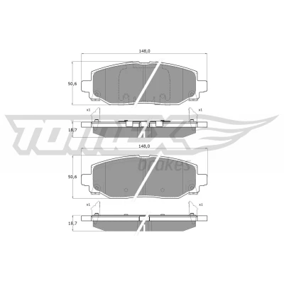 Billede af TOMEX brakes TX 60 04 Bremseklodser bagaksel med akustisk advarsel for slid
