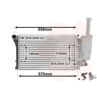 Billede af VAN WEZEL *** IR PLUS 17002291 Radiator Aluminium 500 320 25 med tilbehør Mekanisk fuget køleripper FIAT: Panda II Hatchback