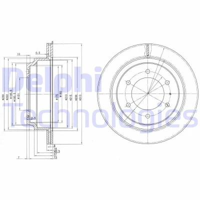 Billede af DELPHI BG3353 Bremseskiver 313 18 6 ventileret olieret ubehandlet uden hjullejer, ABS sensorring OPEL: Frontera A SUV