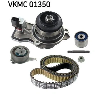 Billede af SKF VKMC 01350 vandpumpe + Tandremssæt med integreret slukkontakt, regulerbar 145 VOLKSWAGEN: Polo V Hatchback, SEAT: Ibiza 4, 4 ST