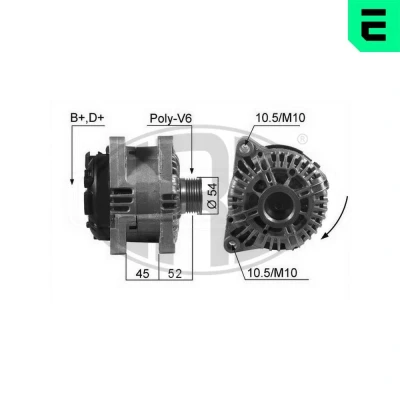 Billede af ERA 210234A Generator 14V 150A PEUGEOT: 206 Hatchback, SW, 307 Stationcar, CITROËN: Berlingo / First I, C5 II Xsara Picasso