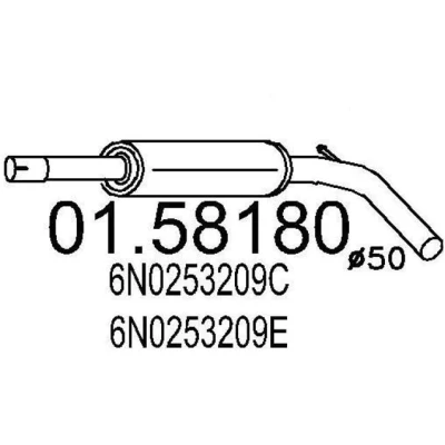 Billede af MTS 01.58180 Midterste Lyddæmper 1020 VOLKSWAGEN: Polo III Hatchback