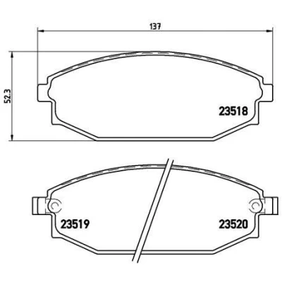 Billede af BREMBO P 54 027 Bremseklodser med akustisk advarsel for slid uden tilbehør