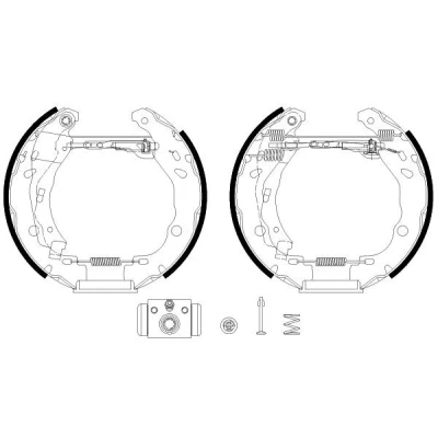 Billede af TEXTAR 84083201 Bremsebakker 203 39 med hjulbremsecylinder, indstillingsenhed RENAULT: CLIO 4, 2, IV Grandtour, DACIA: LOGAN MCV 2