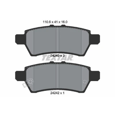 Billede af TEXTAR 2424001 Bremseklodser med akustisk advarsel for slid NISSAN: NP300 Navara Pick up