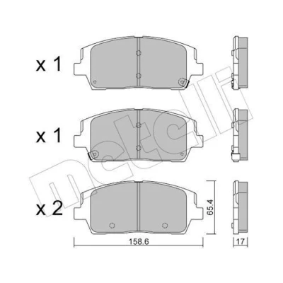 Billede af METELLI 22 1244 0 Bremseklodser med akustisk advarsel for slid